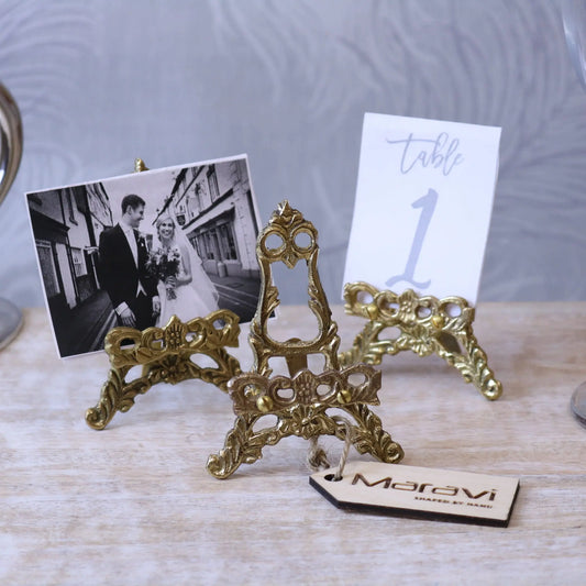 Saramati Set of 3 Mini Brass Easels - Main Image