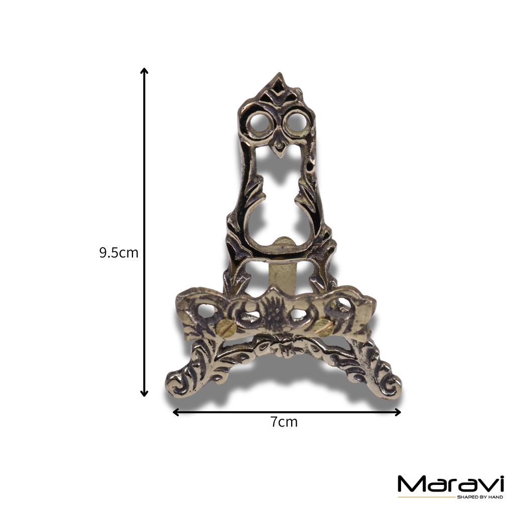 Saramati Set of 3 Mini Brass Easels - DImensions