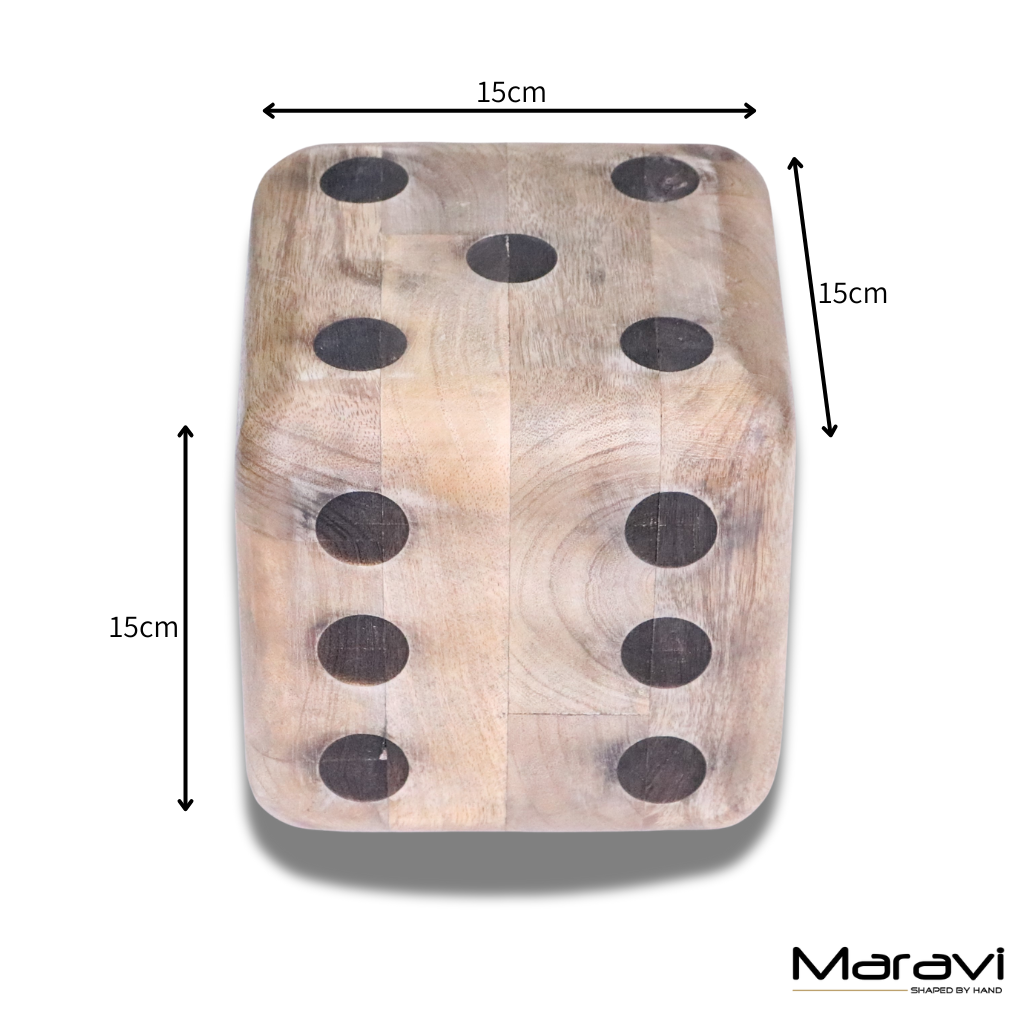 Selora Wooden Dice Door Stop - Dimensions