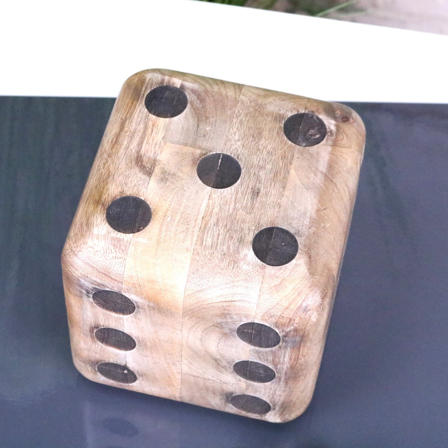 Selora Wooden Dice Door Stop - Top View