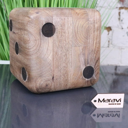 Selora Wooden Dice Door Stop - Side View