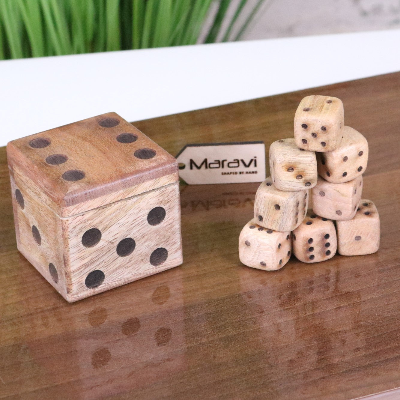 Selora Wooden Dice Set with Holder - Main Image