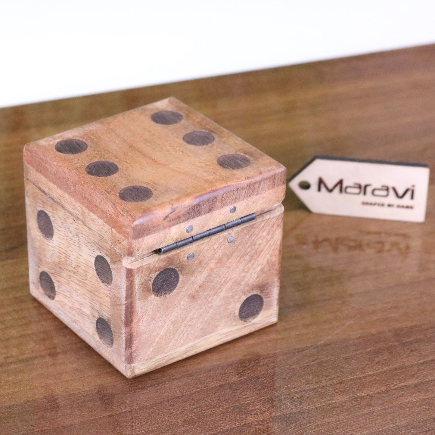 Selora Wooden Dice Set with Holder - Rear View