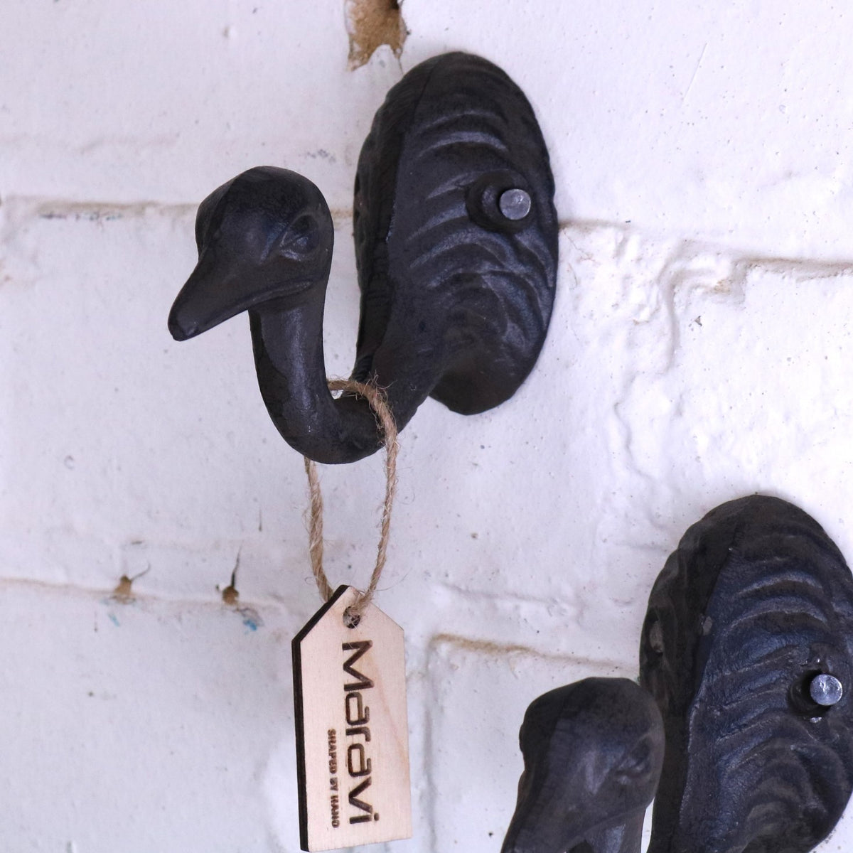 Set of 2 Emu Coat Hooks - Side View