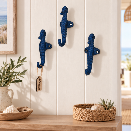 Set of 3 Seahorse Coat Hook - Lifestyle Image