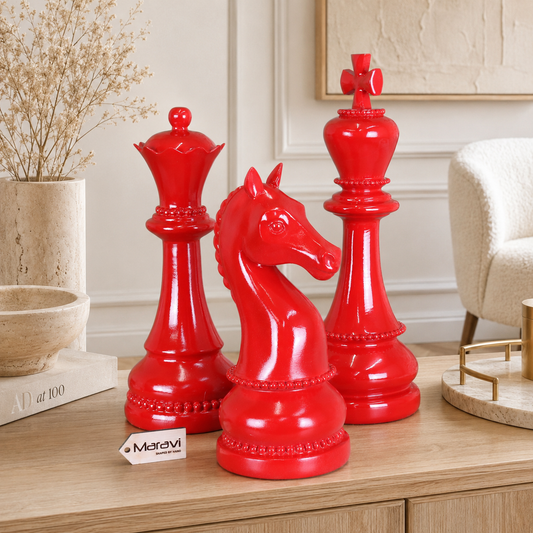 Shatranj Set of 3 Large Chess Piece Ornaments - Lifestyle Image