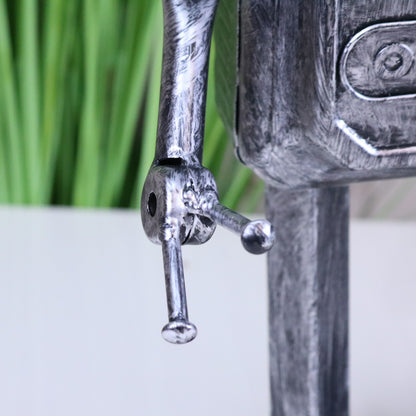 Silver Robot Ornament Springy Rectangular Bobble Head