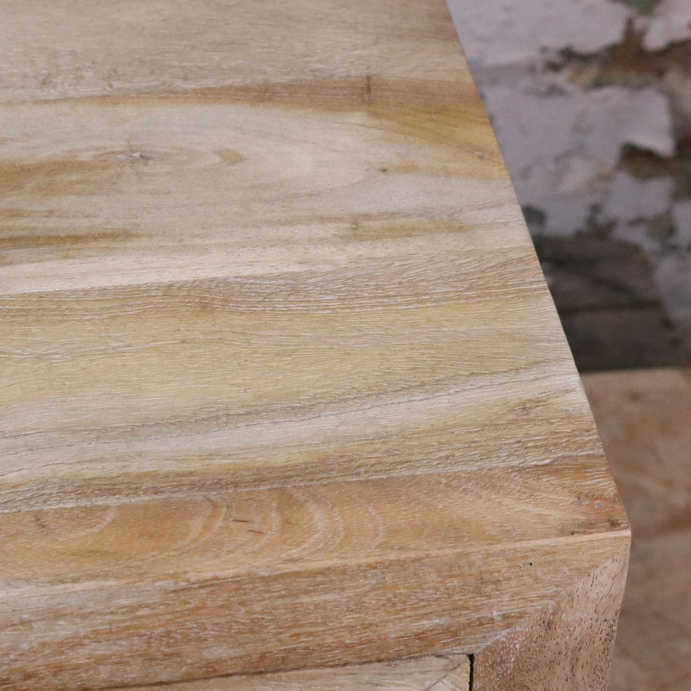 Somira Mango Wood Bedside Cabinet - Closeup of Top Corner