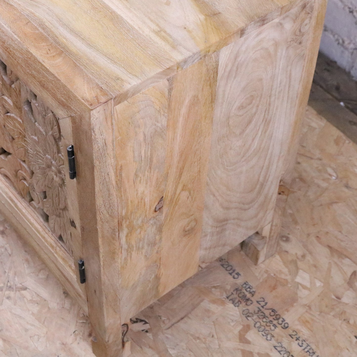 Somira Mango Wood Bedside Cabinet - Side View