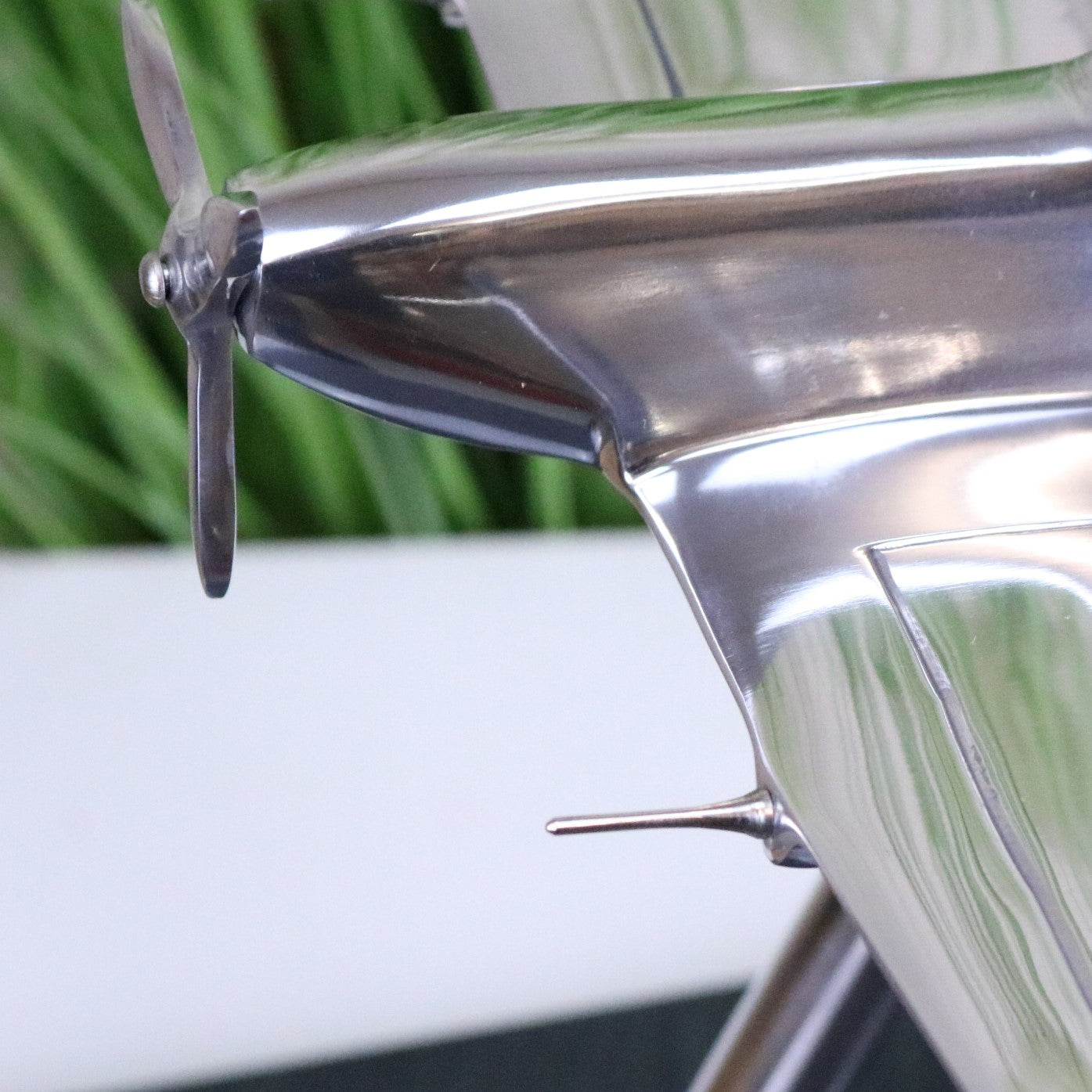 Spitfire Model Metal 30cm Tripod Stand Plane Ornament - Closeup of Wing