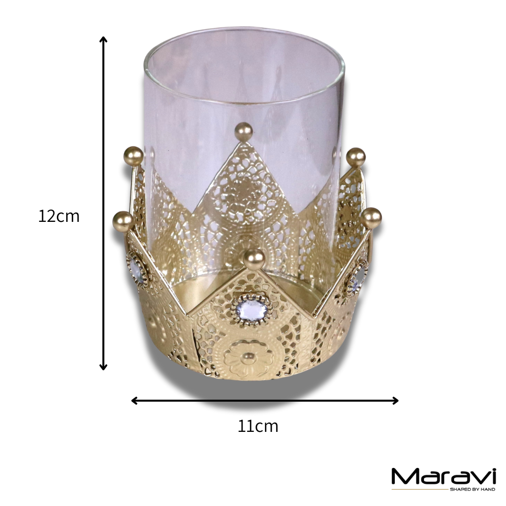 Talika Crown Candle Holder Set of 2 - Dimensions