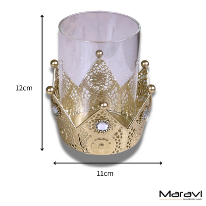 Talika Crown Candle Holder Set of 2 - Dimensions