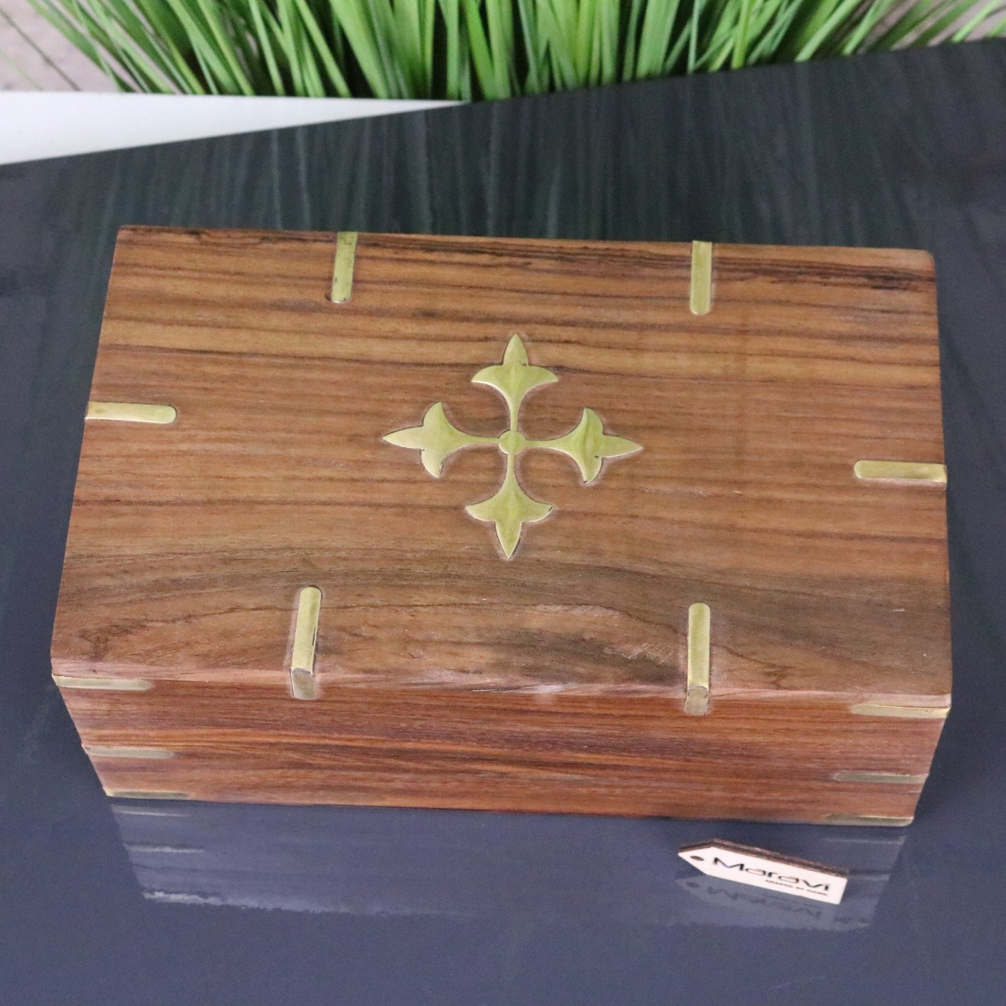 Tanika Wooden Memory Box Sheesham Wood - Top View
