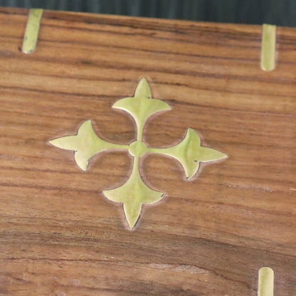 Tanika Wooden Memory Box Sheesham Wood - Closeup of Motif