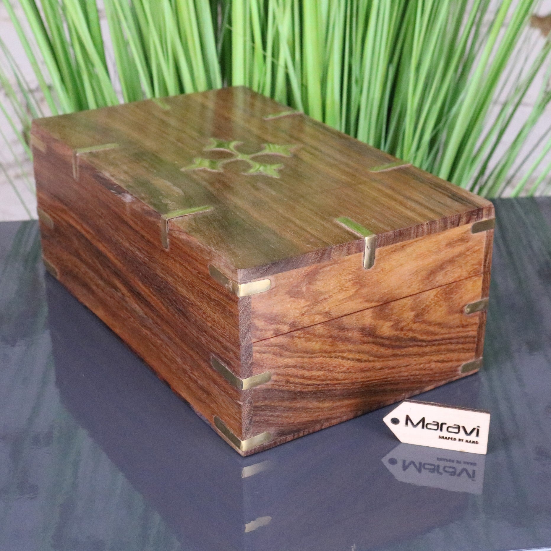 Tanika Wooden Memory Box Sheesham Wood - Side View