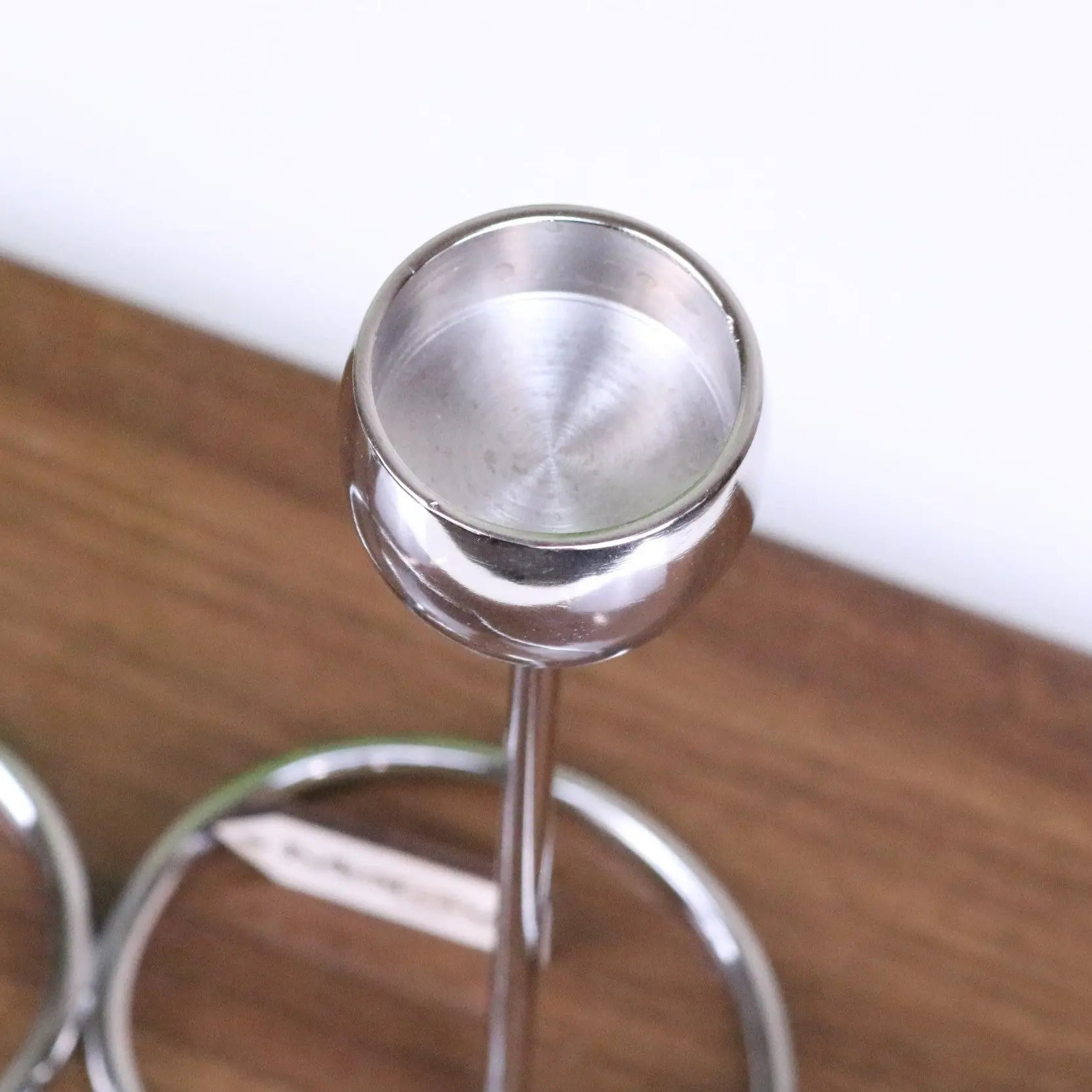 Tansari Heart Candle Holder Chrome Metal - Closeup of Candle Holder