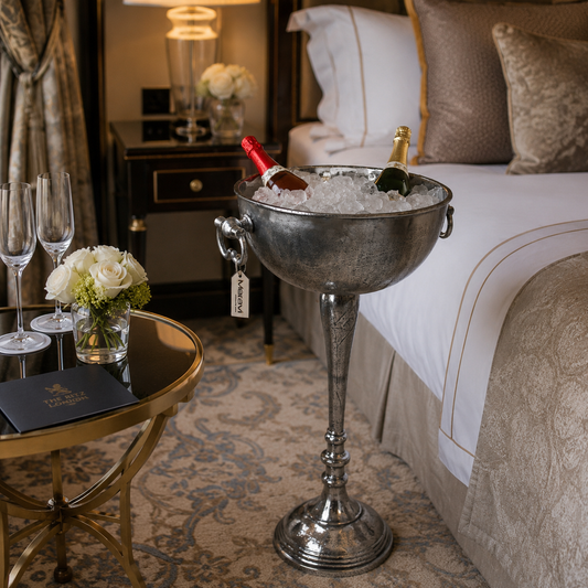Tumbani Floor Standing Champagne Ice Bucket Tub Lifestyle Image