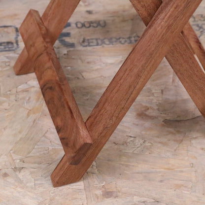 Vaitin Wooden Folding Stool - Closeup of Legs