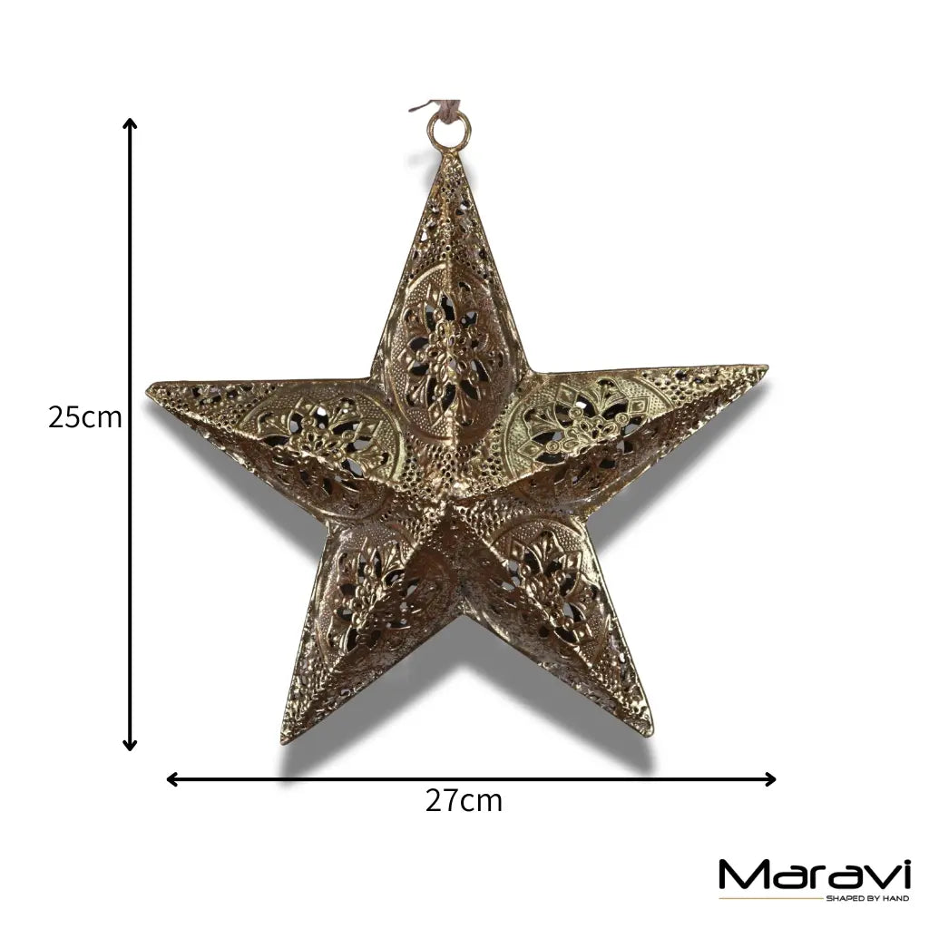 Varnika Metal Hanging Star Decoration Gold - Dimensions