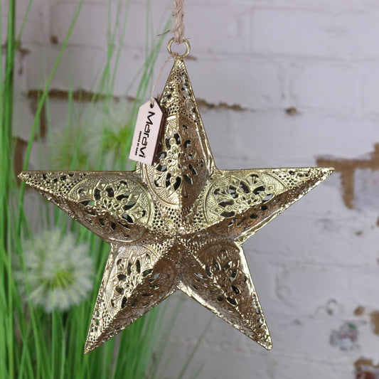 Varnika Metal Hanging Star Decoration Gold - Main Image