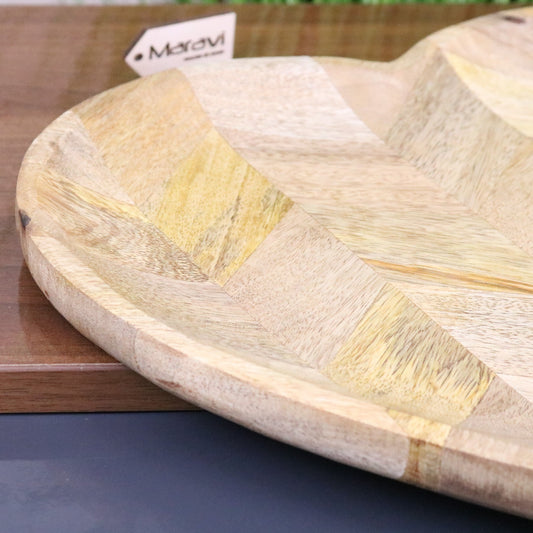 Vedara Heart Shape Wooden Serving Platter 36cm