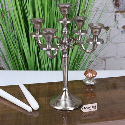 Veeha Candelabra Centerpiece 5 Candle Holder 30cm Champagne Gold - Main Image