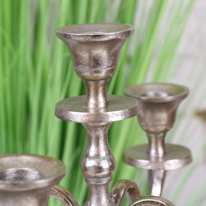 Veeha Candelabra Centerpiece 5 Candle Holder 30cm Champagne Gold - Closeup of Middle Candle Holder