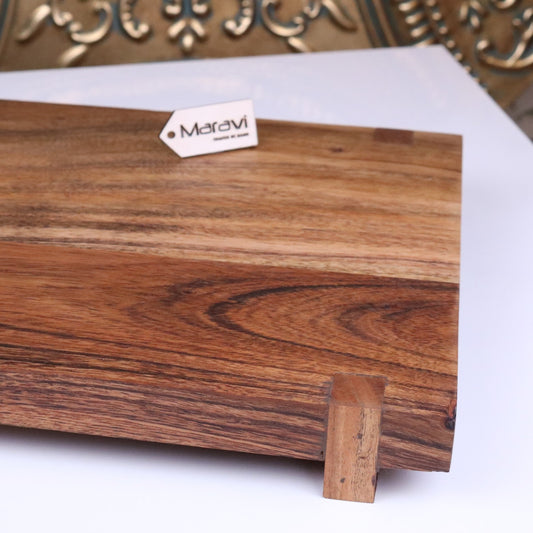 Velora Wooden Serving Board Acacia Wood 45cm - Closeup of Edge