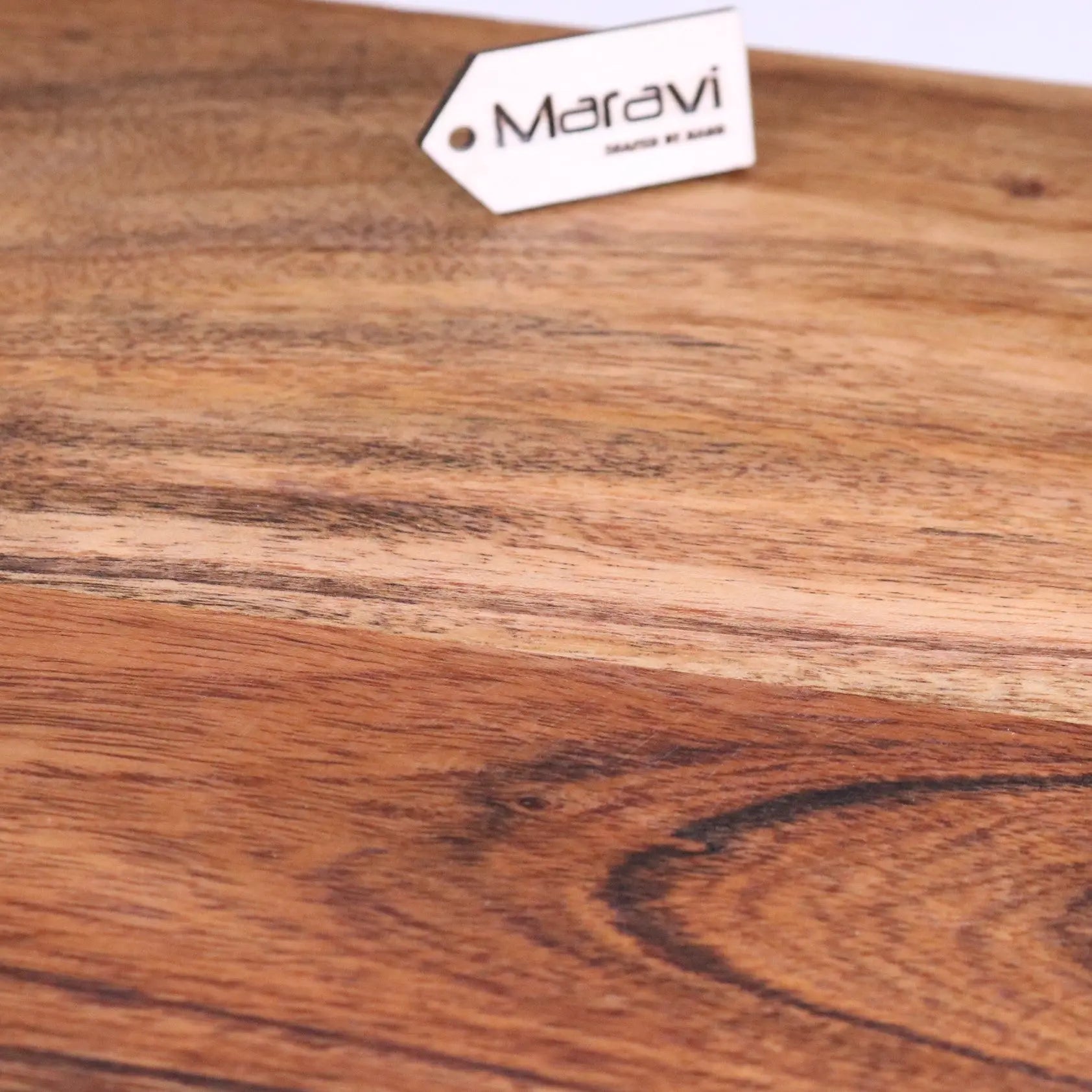Velora Wooden Serving Board Acacia Wood 45cm - Closeup of Woodgrain