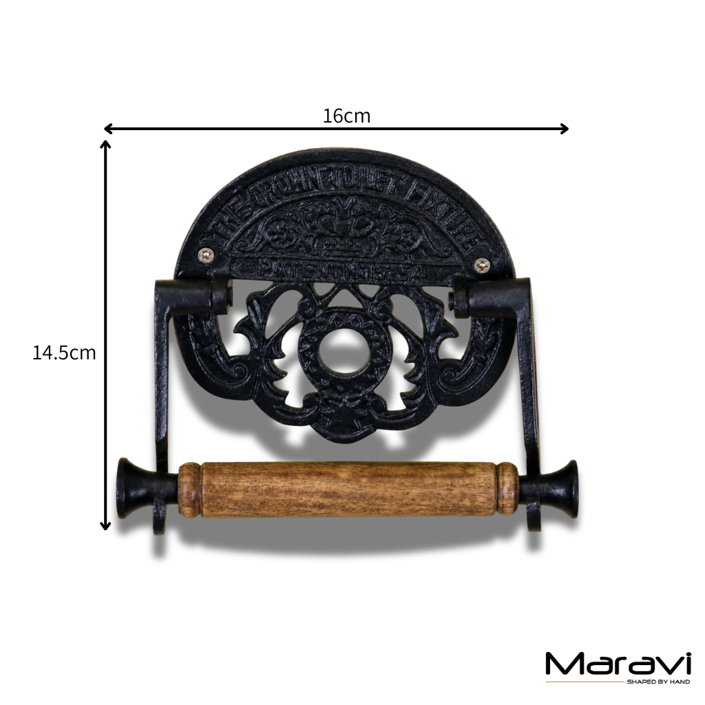 Vintage Style Toilet Roll Holder The Crown Toilet Fixture - Dimensions