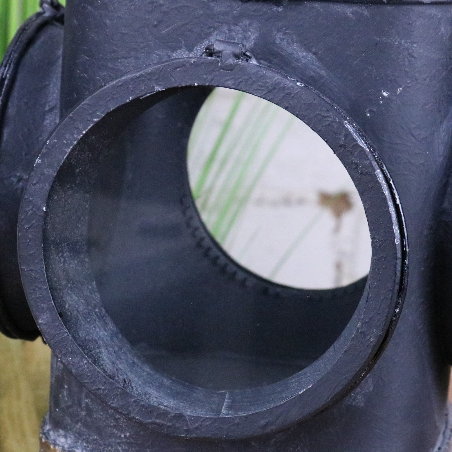 Virani Vintage Style Railway Lantern - Closeup of Window