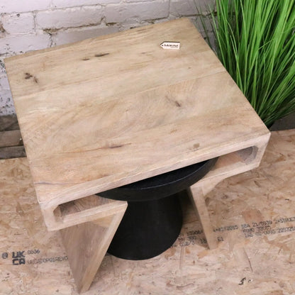 Vireli Side Table Set of 2 Rectangular and Round - Top View