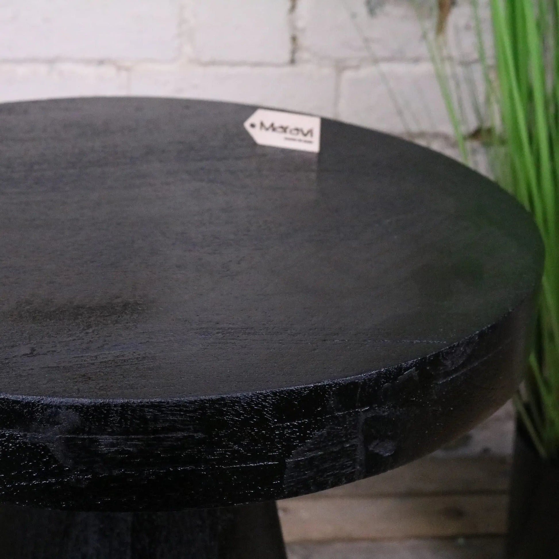 Vireli Side Table Set of 2 Rectangular and Round - Closeup of Paint on Round Table