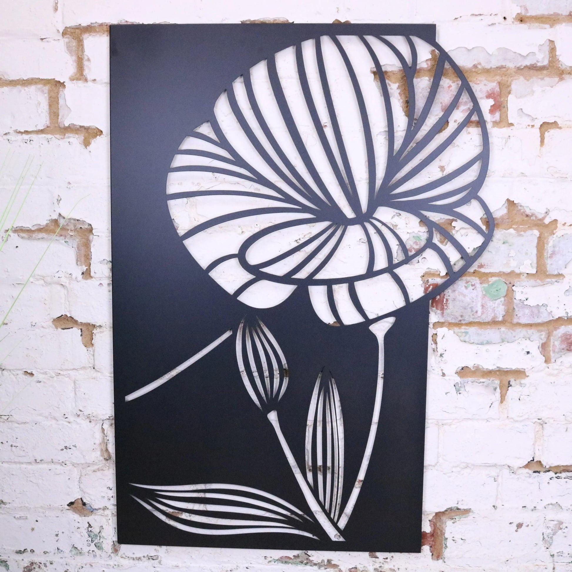 Yuveta Metal Black Wall Art Poppy Design - Main Image