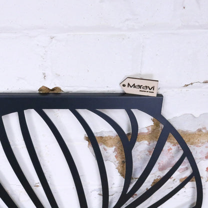 Yuveta Metal Black Wall Art Poppy Design- Closeup of Top Edge