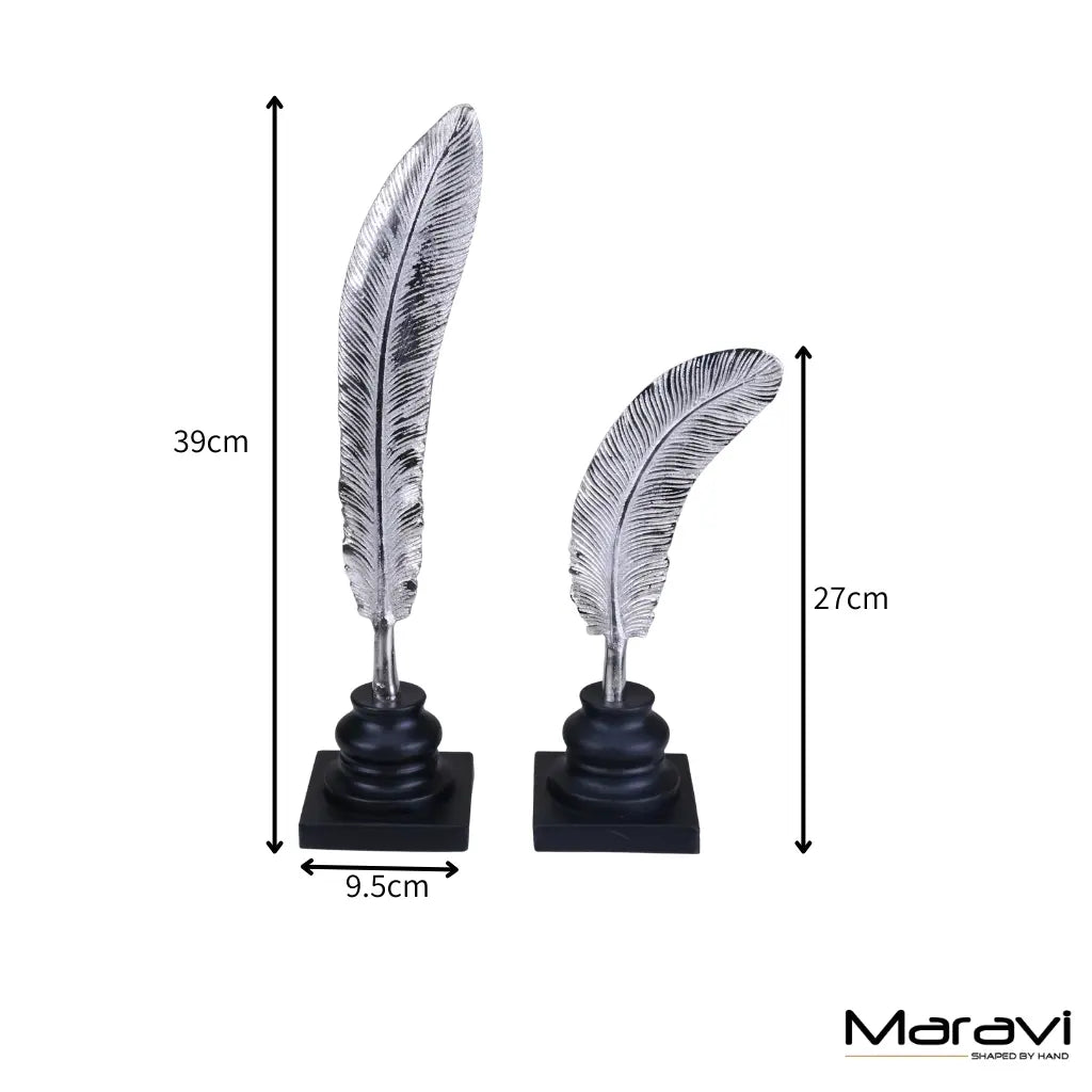 Zanira Feather Ornament Set of 2 - Dimensions