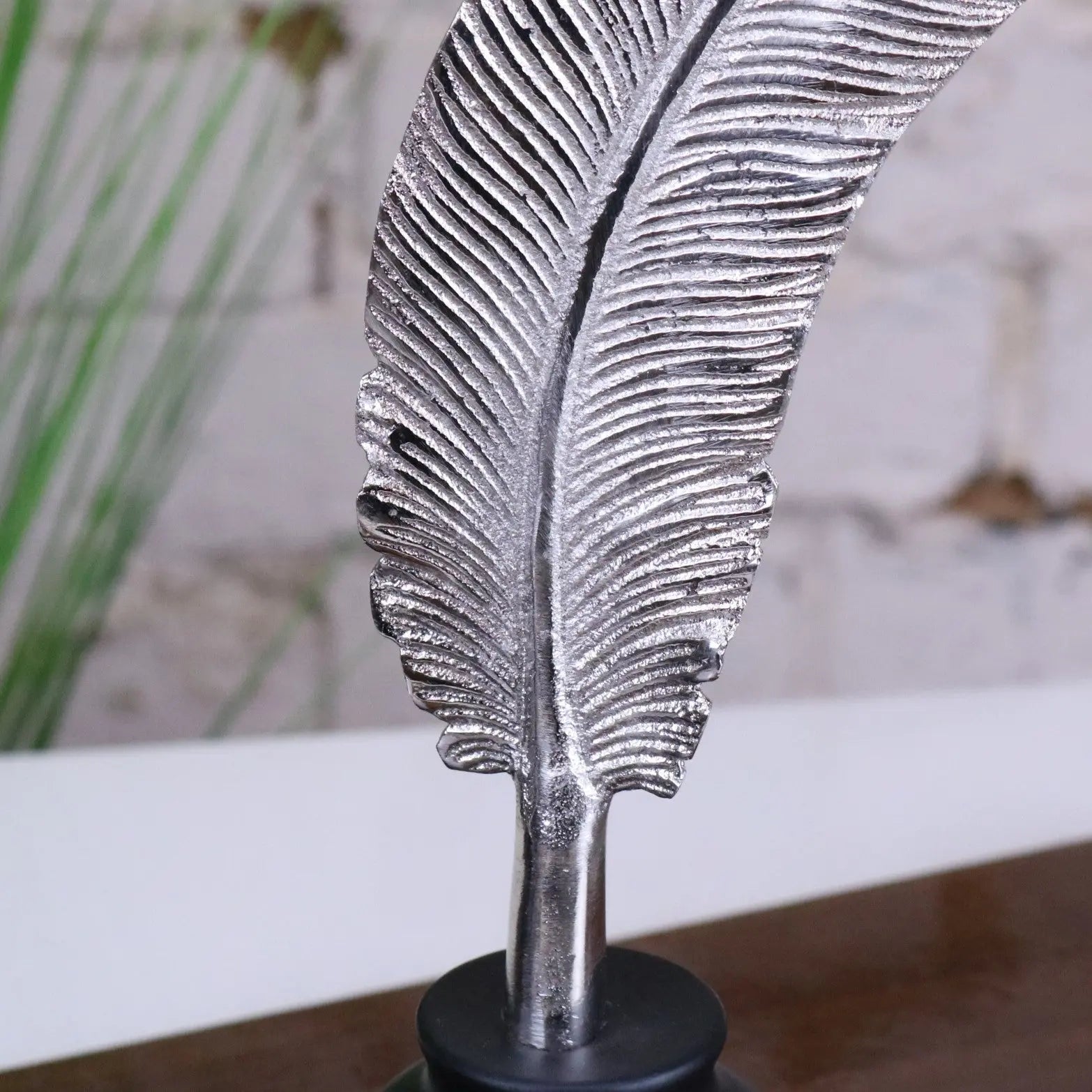 Zanira Feather Ornament Set of 2 - Closeup of Detailing