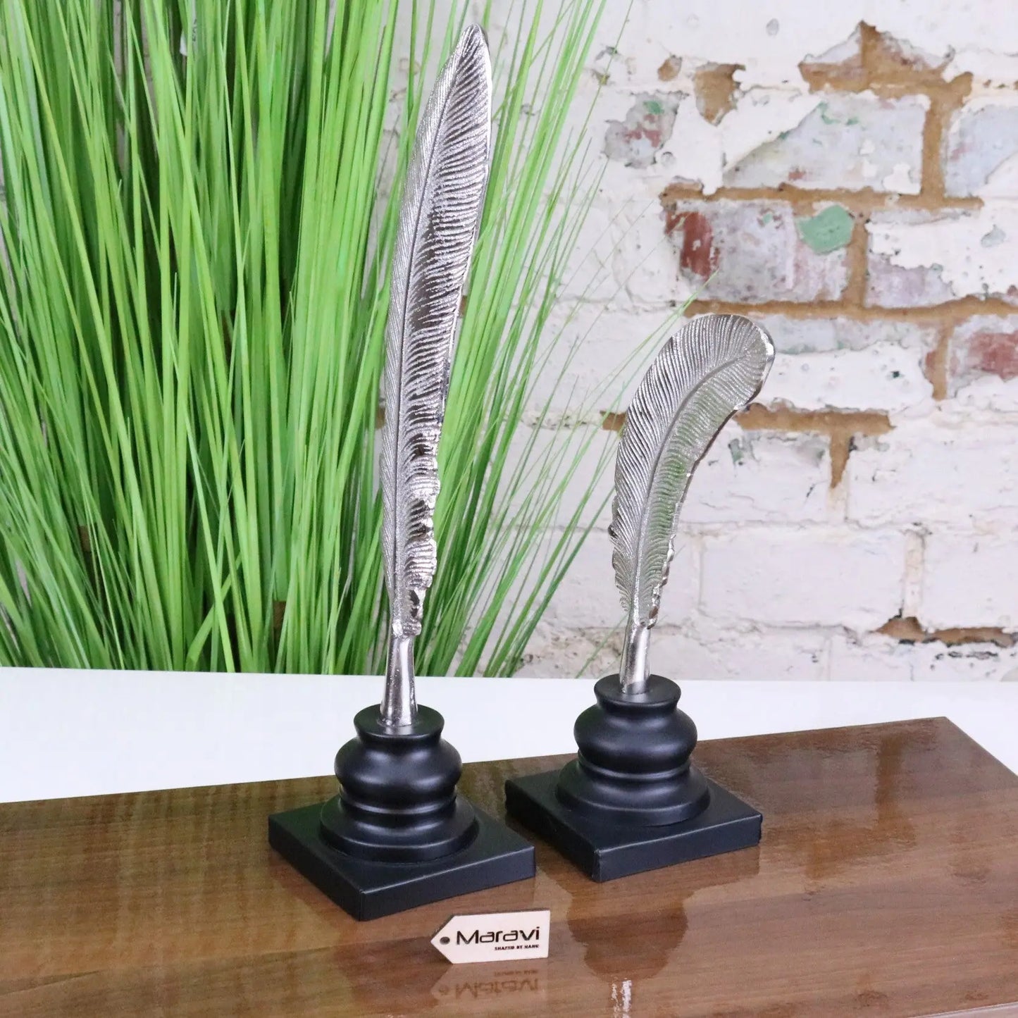 Zanira Feather Ornament Set of 2 - Side View