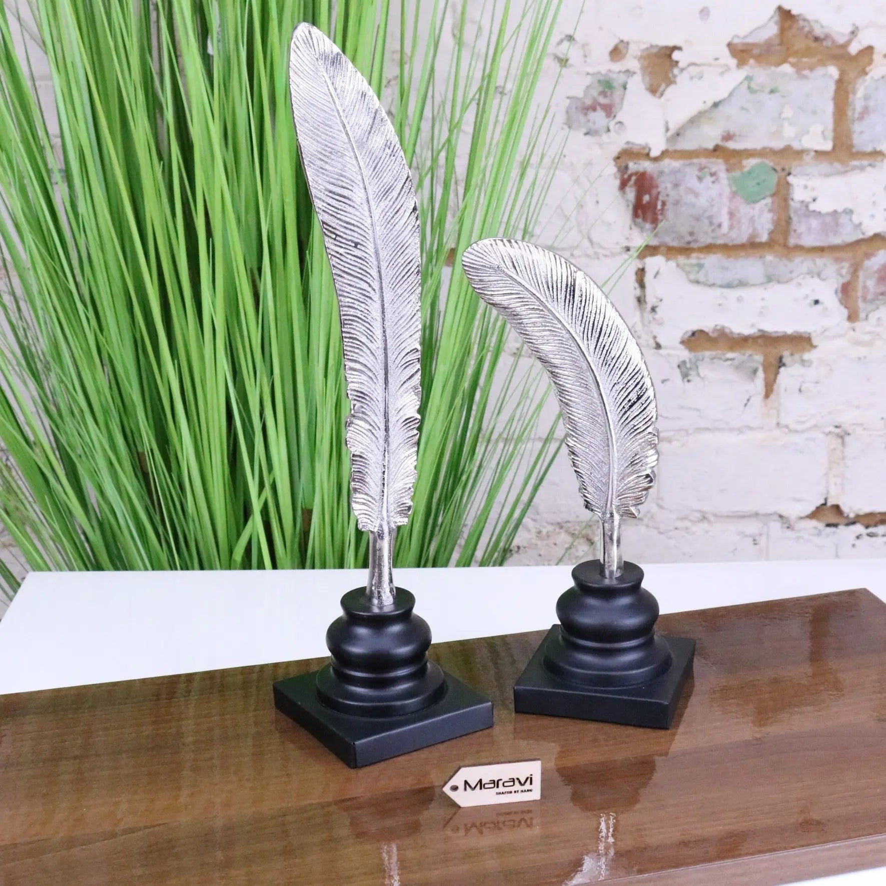 Zanira Feather Ornament Set of 2 - Rear view