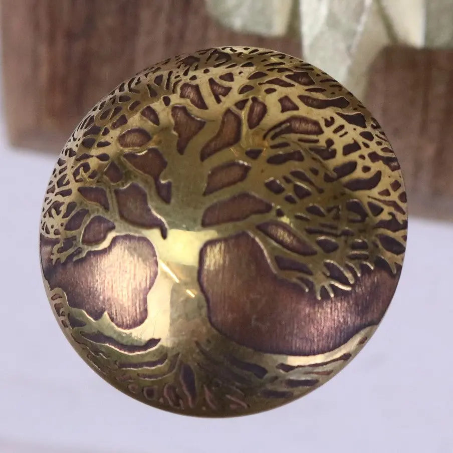 Zerika Antique Gold Coat Hooks Set of 2 - Extra close look at tree of life logo