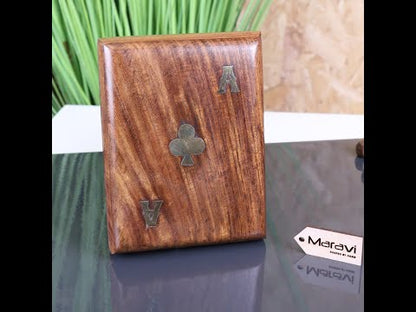 Nadu Double Wooden Playing Card Box With Playing Cards
