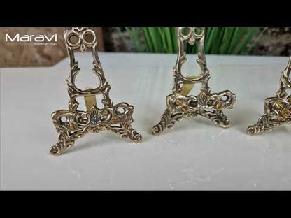 Saramati Set of 3 Mini Decorative Brass Display Easels
