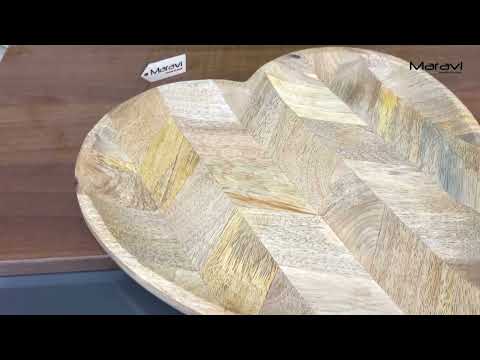 Vedara Heart Shape Wooden Serving Platter 36cm Product Video