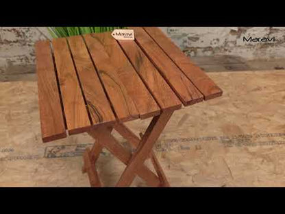 Vaitin Wooden Folding Stool