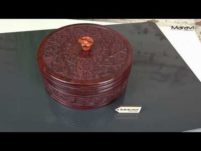 Sorina Round Wooden Storage Box with Lid 20cm