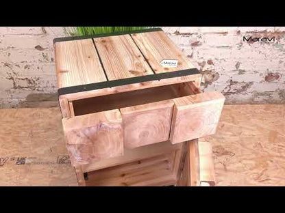 Merani Rustic Wooden Bedside Cabinet