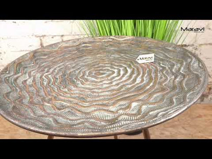 Ruwa Lightweight Antiqued Gold Tripod Side Table