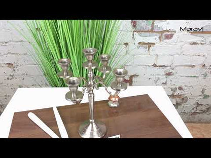 Veeha Candelabra Centerpiece 5 Candle Holder 30cm Champagne Gold