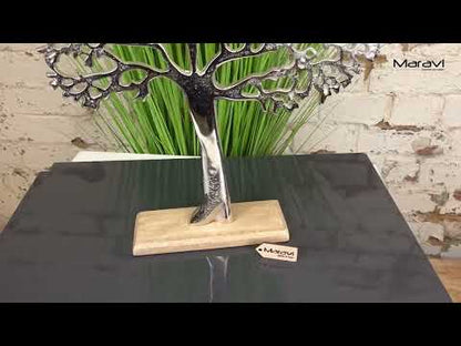 Lolam Tree Sculpture Ornament on Wooden Base 42cm
