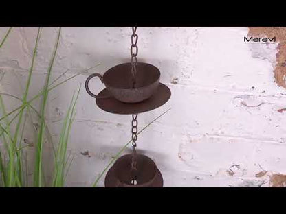 Omira Teapot and Cups Rain Chain Rustic Product Video